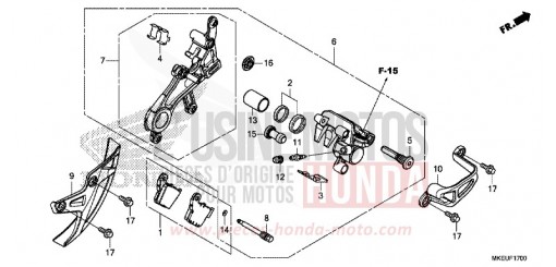 ETRIER DE FREIN ARRIERE CRF450LK de 2019